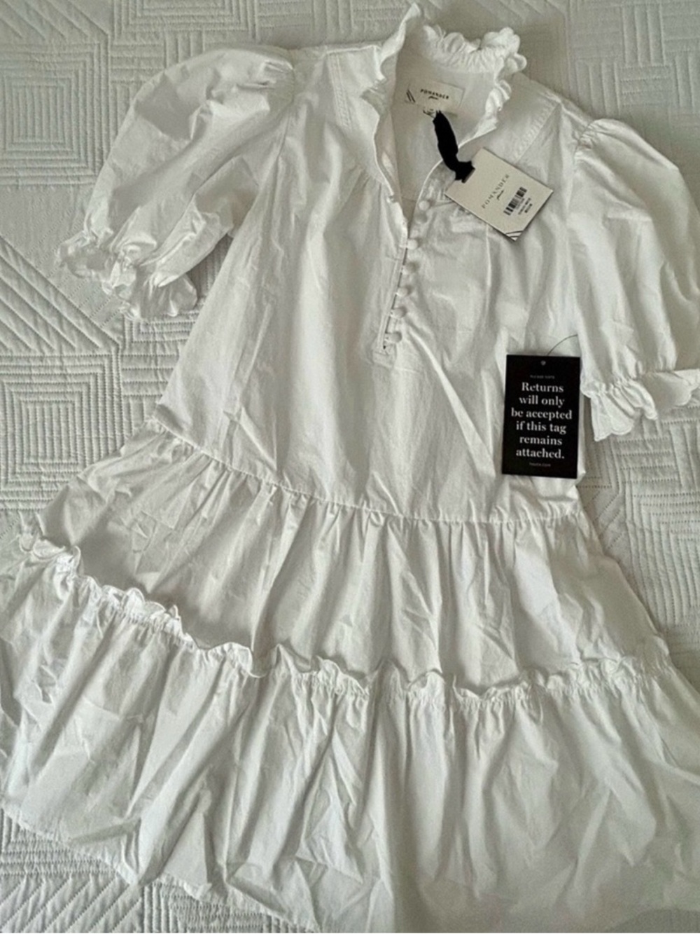 Tuckernuck White Ruffle Tiered Cotton Dress Selena Mini Dress Pomander Place